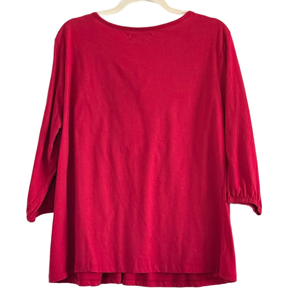 🌻 Rebecca Malone Red Embroidered Tie-Front Tunic - Picture 2 of 8